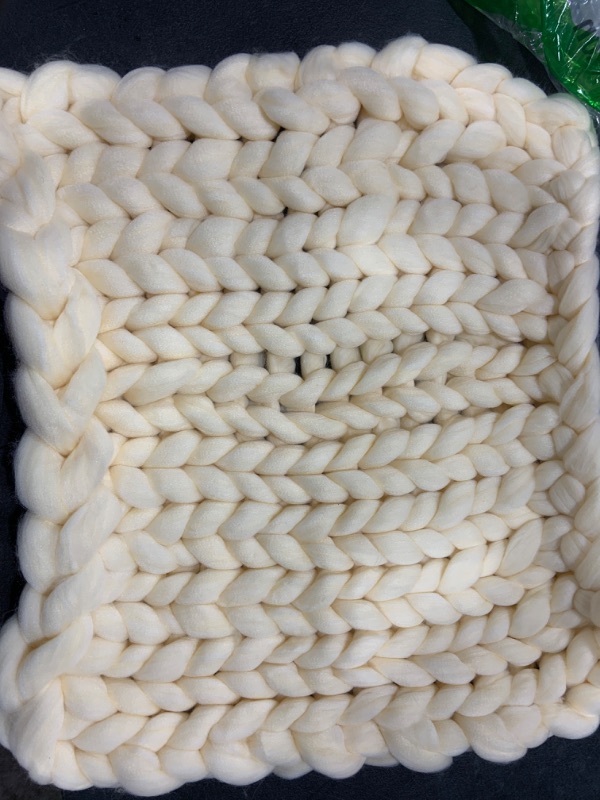 Photo 3 of White Braided Blanket, Baby Size 16 x 16