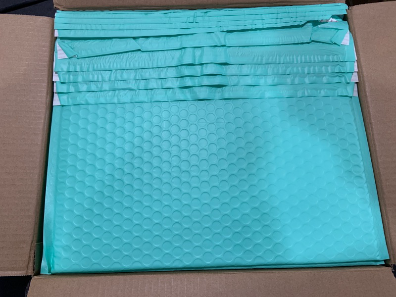 Photo 2 of DGSLTENV 13x10" Side-Opening Teal Bubble Mailers (27-Pack)