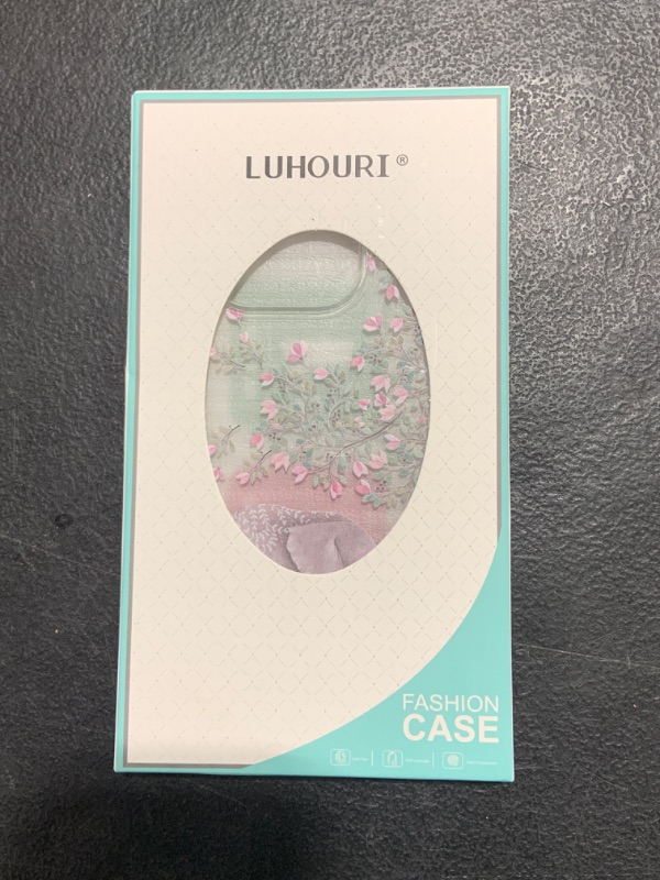 Photo 2 of LUHOURI Designed for iPhone 14 Pro Case with Screen Protector - Slim Fit, Sturdy Clear Acrylic Cover for Women and Girls - Protective Phone Case 6.1" - Elegant Floral Flower