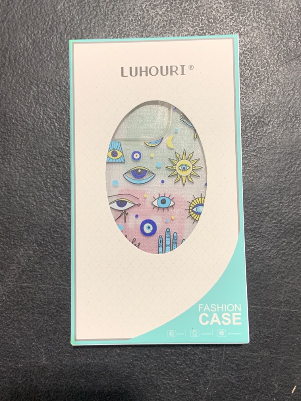 Photo 2 of LUHOURI Designed for iPhone 13 Pro Case with Screen Protector - Slim Fit, Sturdy Clear Acrylic Cover for Women and Girls - Protective Phone Case 6.1" - Designer Eyes