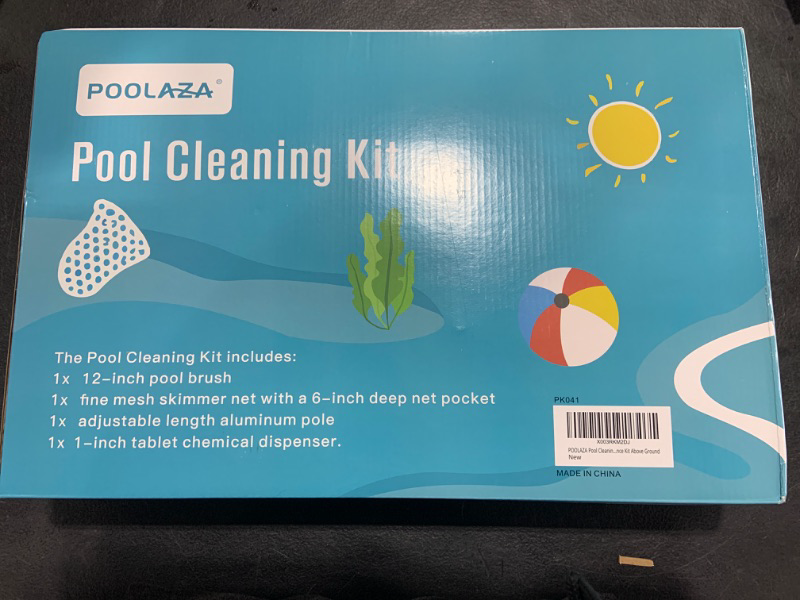 Photo 2 of POOLAZA Pool Cleaning Kit Above Ground, with Sturdy Pool Brush, Fine Mesh Pool Skimmer Net, 57.5'' Aluminum Pool Pole