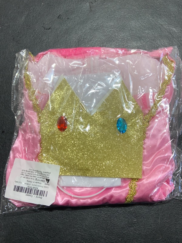 Photo 2 of Size S, Cowaski Princess Peach Costume Adult, Princess Dress Women with Crown for Halloween Party Cosplay (Small(Height:61-63 Inch))