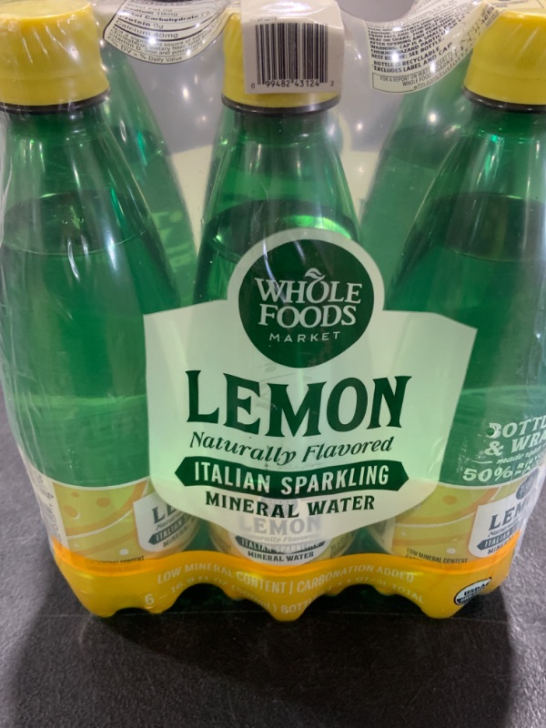 Photo 1 of Whole Foods Lemon Sparkling Italian Mineral Water 