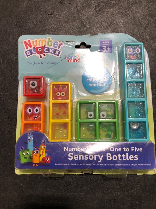 Photo 1 of hand2mind Numberblocks One to Five Sensory Bottles, Number Toys, Toddler Counting Toys, Calming Sensory Toys, Calm Down Corner Supplies, Social Emotional Learning, Stocking Stuffers for Kids 3-5