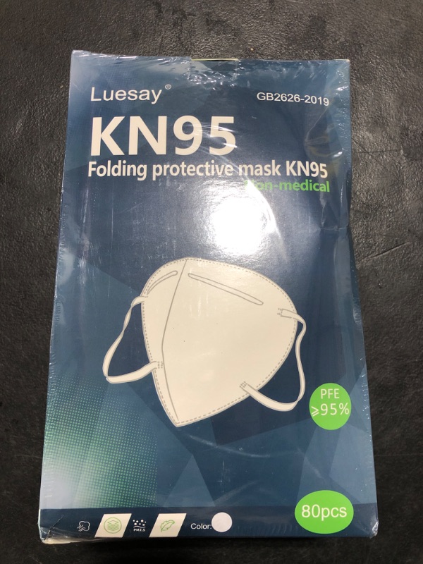 Photo 2 of Luesay KN95 Mask Cup-Shaped Dust-Proof Safety Mask, 5 Layer Protective Mask for Adults, Men and Women use-80 Pack White