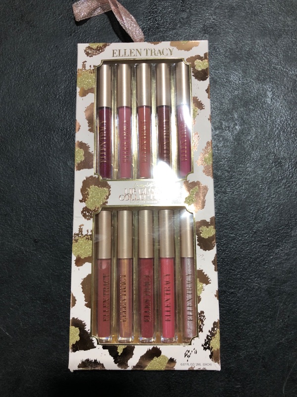 Photo 2 of ELLEN TRACY Lip Gloss Set - 10 Pieces, 2ml Each - Stunning Rose Gold Leopard Shades for Gorgeous Lips