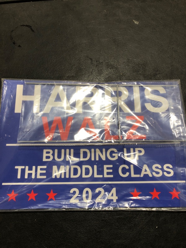 Photo 1 of Harris Walz Yard Sign,Kamala Harris Waltz 2024 Yard Sign,12" x 18" Double Sided Print with H-Stakes,Kamala Harris Tim Walz Lawn Sign Campaign Rally Placard,Building Up The Middle Class