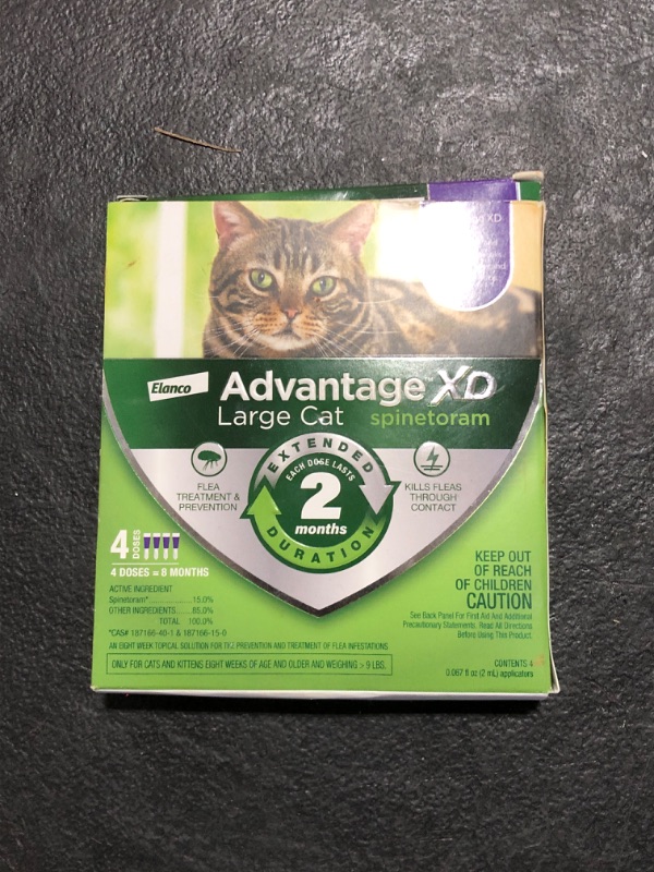 Photo 2 of Advantage XD Large Cat Flea Prevention & Treatment For Cats over 9lbs. | 4-Topical Doses, 2-Months of Protection Per Dose