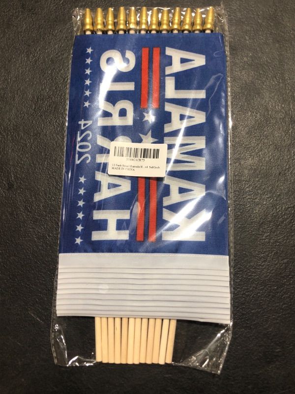 Photo 2 of 12 Pack Small Kamala Harris 2024 Flag Handheld Mini Harris Stick Flags for Election Day Garden Lawn Yard Home Decor 5x8 Inch