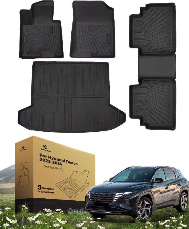 Photo 1 of DrCarNow for Hyundai Tucson Floor Mats 2025 2024 2023 2022 (Excluding PHEV), All-Weather Floor Mats and Trunk Mat, for Hyundai Tucson 2025-2022 Floor Mats & Cargo Liner for Hyundai Tucson Accessories
