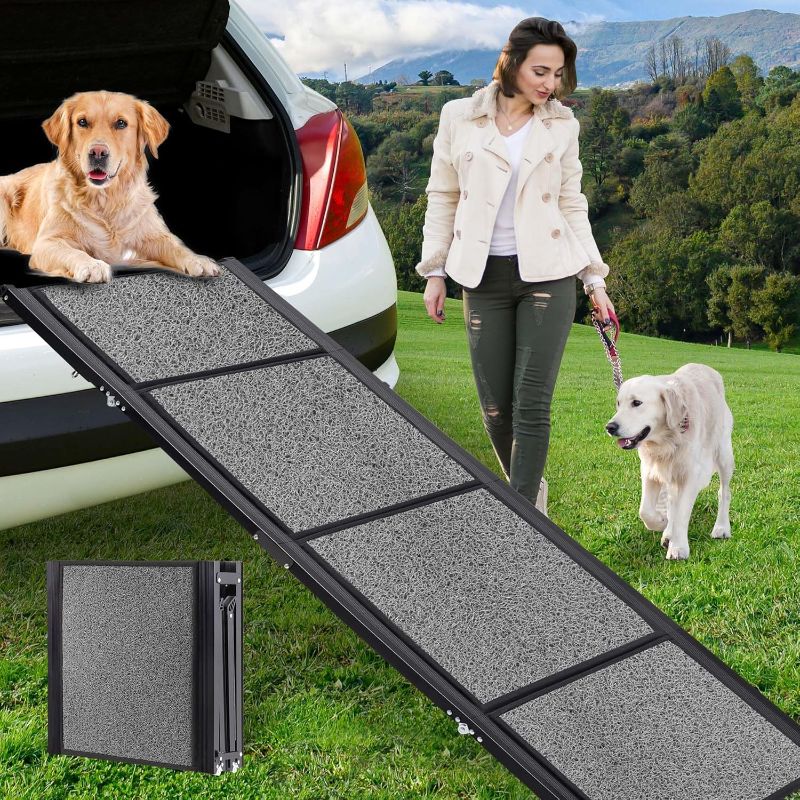 Photo 1 of HABUTWAY Extra Wide Dog Ramp for Car - 250LBS Capality, 67''L x 20''W Pet Ramp, Portable Car Ramp for Large Dogs, Folding Dog Ramp Non-Slip, Dog Steps for Medium & Large Dogs to Get Into Car,SUV,Truck
