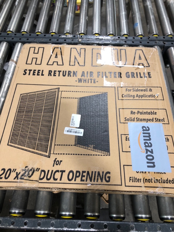 Photo 3 of Fits 20x20 Duct Opening | Steel Return Air Filter Grille by Handua [Removable Door] for 1-inch Filters | Vent Cover Grill | White | HVAC Cold Air Intake Grille | Outer Dimensions: 22 5/8"W X 22 5/8"H