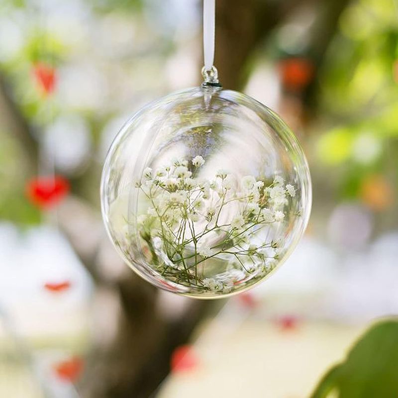 Photo 1 of HAKZEON 48 Pack 80 mm Clear Acrylic Hanging Globe, Acrylic Hanging Ball, Plastic Fillable Ball Ornament for Micro Landscape, Home Decorations, Wedding, Gifts, Crafts
