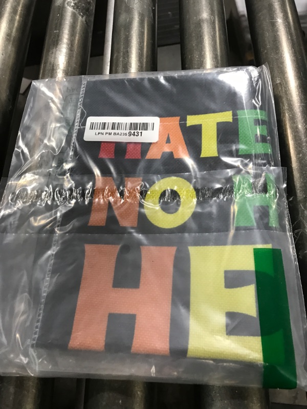 Photo 2 of Hafhue Hate Has No Home Here Welcome Garden Flag Autumn Yard Outdoor Farmhouse Decorations Waterproof Double Sided Printing 12x18 Inch, Human Rights Justice Yard Flag Gift, LGBTQ BLM Feminism Sign