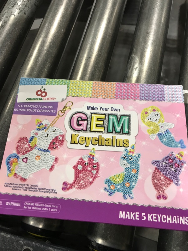 Photo 2 of ORIENTAL CHERRY Arts and Crafts for Kids Ages 8-12 - Make Your Own GEM Keychains - 5D Diamond Art Painting by Numbers Kits Girls Kids Ages 3-5 4-6 6-8 Toys Birthday Christmas Gifts Stocking Stuffers