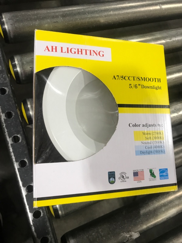 Photo 2 of AH Lighting Smooth Reflector Trim Retrofit Kit, 6 Inch Dimmable LED 5CCT Downlight Recessed Lighting, 14 Watt, 1000 Lumens, Round Panel, ES Qualified, UL Listed