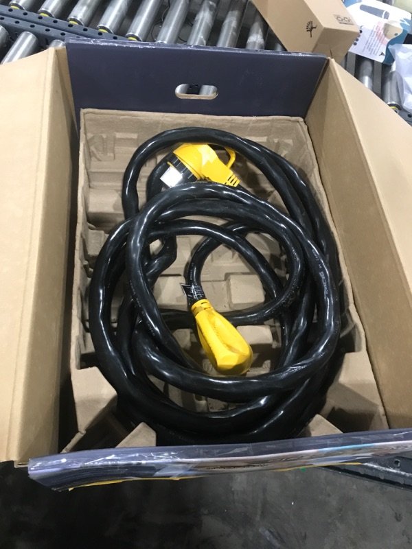 Photo 2 of Camco 25' PowerGrip Cord with 50M/50F-90 Degree Locking Adapter Allows for Easy RV Connection to Distant Power Outlets Built to Last (55574)