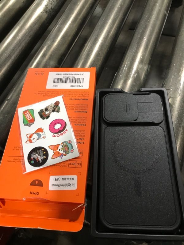 Photo 1 of L K Magnetic for iPhone 15 Pro Max Case, [Adjustable Lens Kickstand], [Slide Camera Cover], Compatible with Magsafe, 15FT Mil-Grade Protection, Anti-Slip Slim Flip Case for iPhone 15 Pro Max, Black