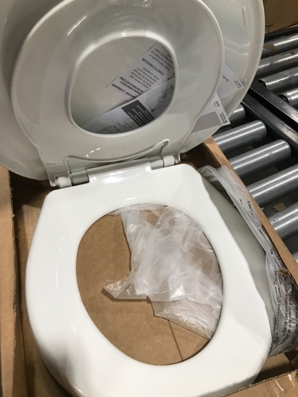View 3 of Little2Big Toilet Seat with Built-In Potty Training Seat, Slow Close, Easy to Install, Round, White