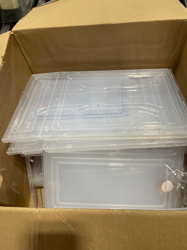 Photo 1 of 7 code Large Clear Shoe Boxes Organizer?Thicker Material? Stronger Shoe Box with Magnetic Door, Stackable Shoe Storage Box for Closet, Foldable Space-Saving Storage Bins Shoe Cabinet, White 9 Pack
