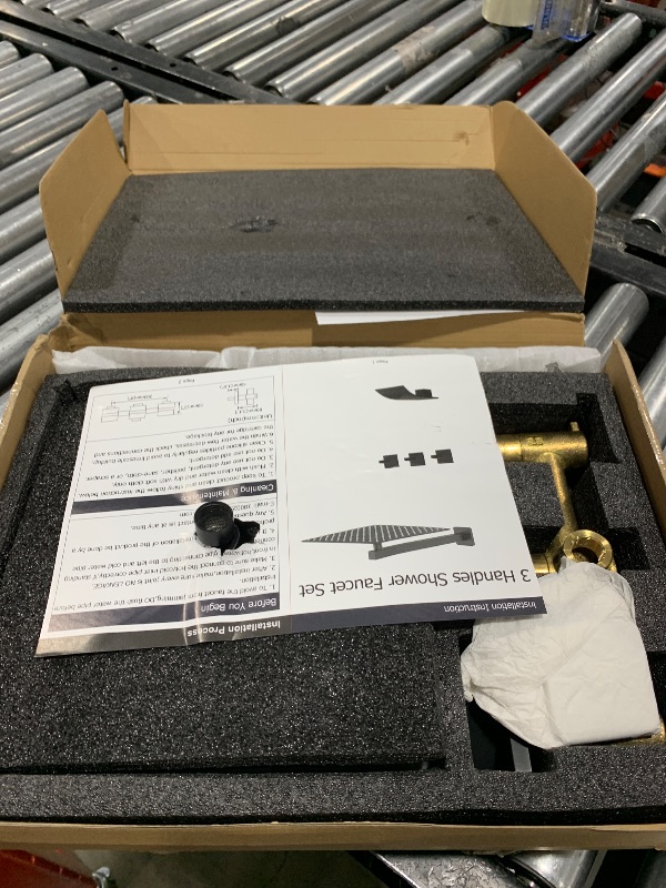 Photo 1 of FSCEPIXI 3 Handles Tub Shower Faucet,Shower Faucet Set with Waterfall Tub Spout,Shower Trim Kit with Valve,Wall Mounted,Matte Black