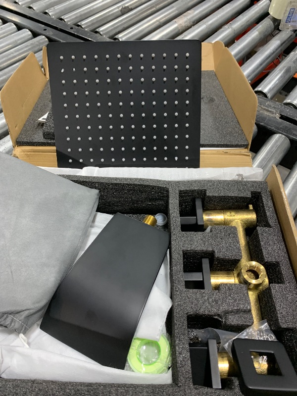 Photo 1 of FSCEPIXI 3 Handles Tub Shower Faucet,Shower Faucet Set with Waterfall Tub Spout,Shower Trim Kit with Valve,Wall Mounted,Matte Black