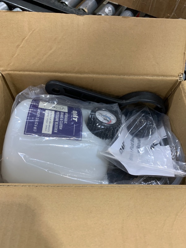 Photo 1 of Orion Motor Tech Brake Bleeder Kit, One Person 2.5L Brake Fluid Extractor Compatible with Ford VW BMW More, Brake Pressure Bleeder with 2.6qt Bottle Vacuum Gauge Hose Cap Wrench & European Adapter