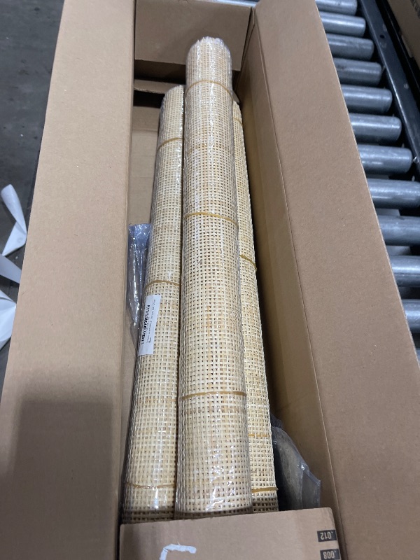 Photo 1 of 24" Rattan Cane Webbing 5Feet, Natural Square Rattan Roll Cane Webbing Roll, Caning Material, Cane Webbing Sheet, Woven Open Mesh Cane Fabric for Caning DIY Projects, Furniture, Chair, Cabinet