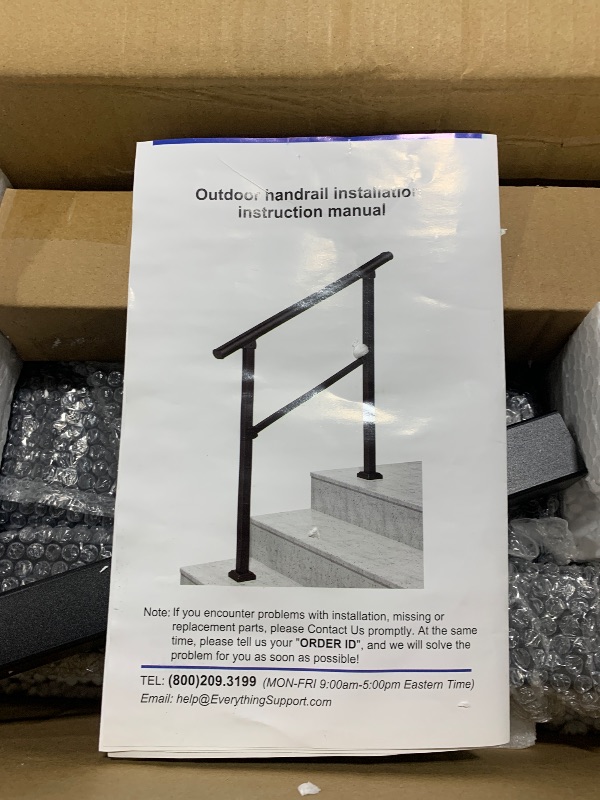 Photo 1 of LOVMOR 2 Pack 2 Step Hand Rails for Outdoor Steps, Wrought Iron Railing (1-2 Steps Handrail)