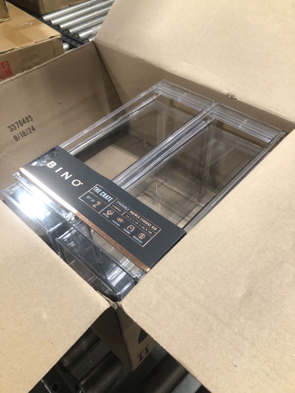 Photo 1 of BINO | Stackable Storage Drawers, Large - 2 Pack, Clear | THE CRATE COLLECTION | Storage Bins With Drawers Bathroom Organizers and Storage Organization and Storage Under Sink Organizer Vanity Cabinet