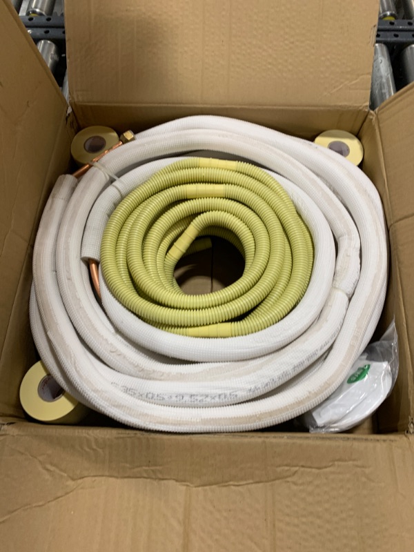 Photo 2 of 25ft Length Mini Split Line Set,1/4" 3/8" OD Copper Pipes Tubing and 3/8 White PE Thickened Insulated Coil  (25Ft(1/4+3/8))
