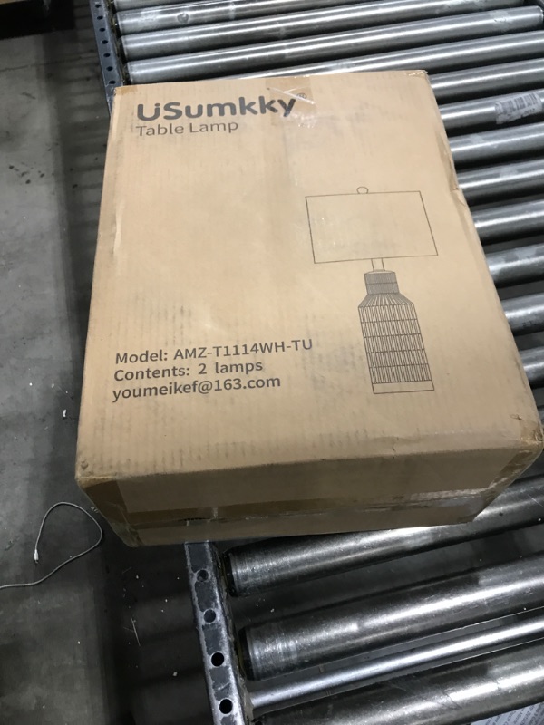 Photo 1 of 25" Modern 3-Way Dimmable Touch Control with USB A+C Ceramic Lamps Set of 2 Table Lamp for Living Room Bedroom Farmhouse Nightstand Bedside Lamps (White-Washed)