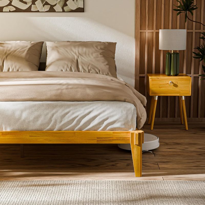 Photo 1 of Bme Chalipa 14” Full Size Bed Frame, Solid Wood Platform, Japanese Joinery, Wood Slat Support