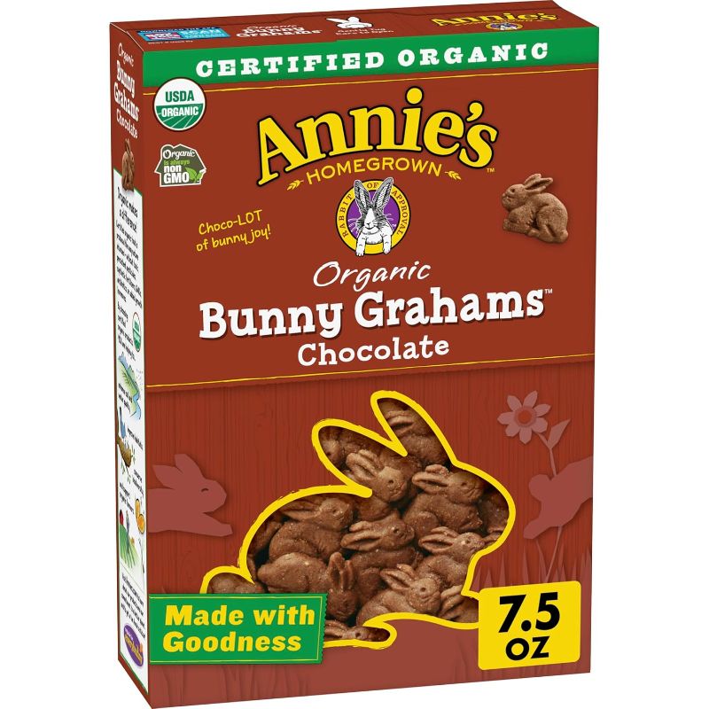 Photo 1 of Annie's Organic Chocolate Bunny Graham Snacks, 7.5 oz