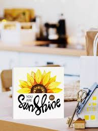 Photo 1 of 1pc Sunflower Bee Gift With "YOU ARE MY SUNSHINE" Message, Ideal For Mother\ Day, Birthday, Wedding Anniversary, Christmas. Back Of The Sunflower With White Board For Writing Wishes (3.96*3.96in/10*10cm)
