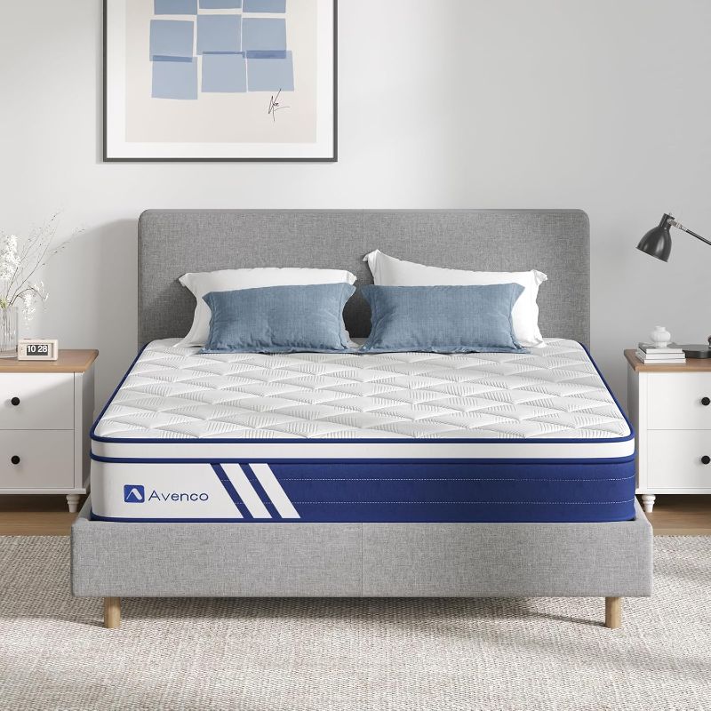 Photo 1 of Avenco Full Mattress, 12 Inch Full Size Hybrid Mattress with Individual Pocket Spring for Support, Memory Foam for Pressure Relief, Medium Firm Full Bed Mattresses in The Box, CertiPUR-US Certified
