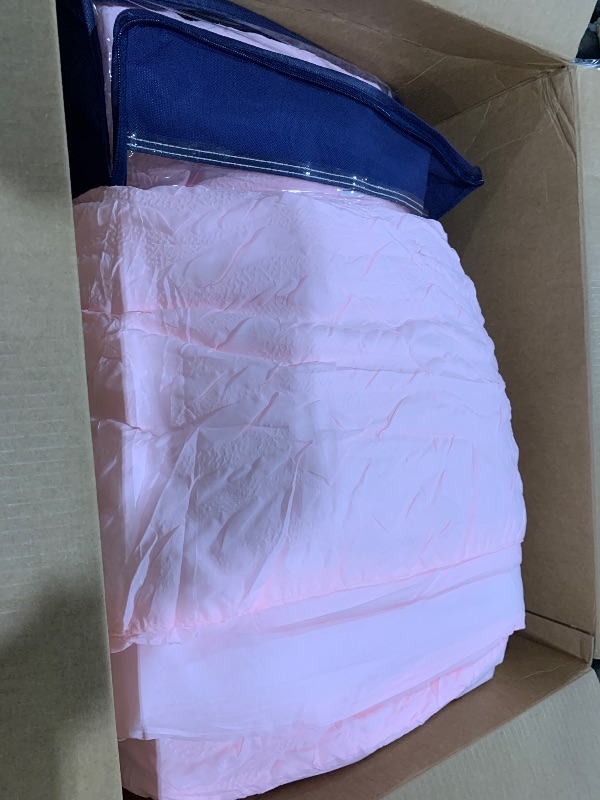 View 2 of Peopleareok 7 PCS Pink Comforter Set Queen, Pink Bedding Set Queen, Luxury Pink Queen Comforter Set, Girls Comforter Set Queen with 1 Comforter, 1 Flat & Fitted Sheet, and Pillowshames & Pillowcases