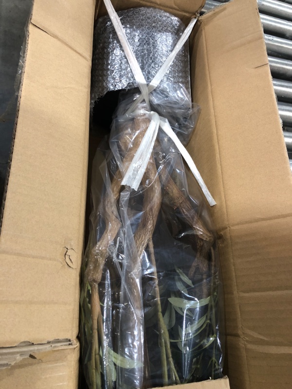 Photo 1 of Nafresh Tall Faux Olive Tree?7ft?84in? Realistic Potted Silk Artificial Indoor with Green Leaves and Big Fruits for Home Office Living Room Bedroom Stairs Foyer Decor.