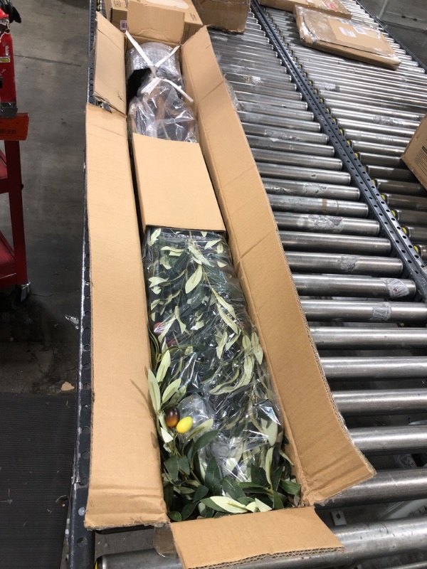 Photo 1 of Nafresh Tall Faux Olive Tree?7ft?84in? Realistic Potted Silk Artificial Indoor with Green Leaves and Big Fruits for Home Office Living Room Bedroom Stairs Foyer Decor.