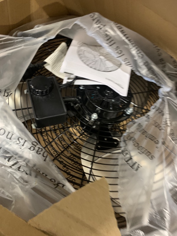 Photo 1 of Amazon Basics 20" High-Velocity Heavy-Duty Industrial Floor Fan, 3 Speeds, Metal Construction and Aluminum Blades, Ideal for Industrial & Commercial Spaces, 125W, Black, 9.45"D x 23.43"W x 23.82"H