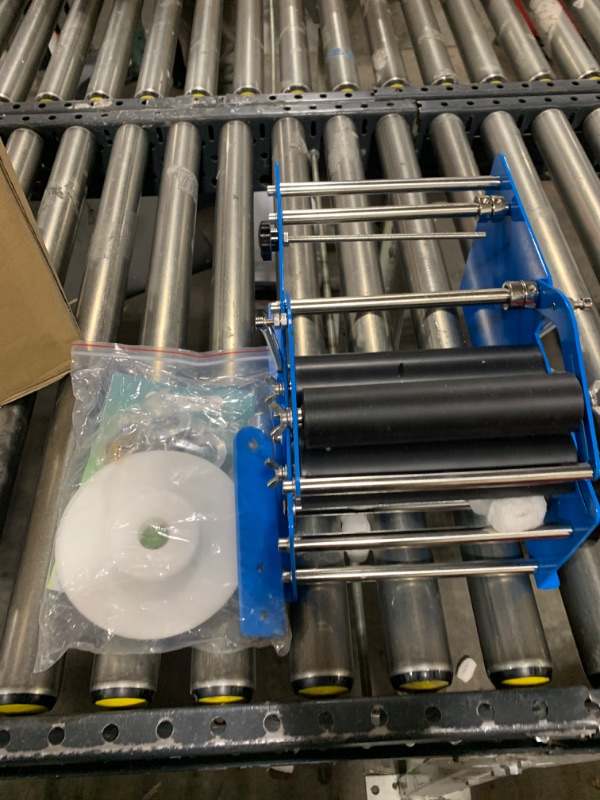 Photo 1 of Spolehli Bottle Labeling Machine with Swing Arm, Manual Round Bottle Labeler Label Applicator Adjustable Self-Adhesive Labeling Machine for ?0.6-4.7” Cylinder (with Pressing bar)