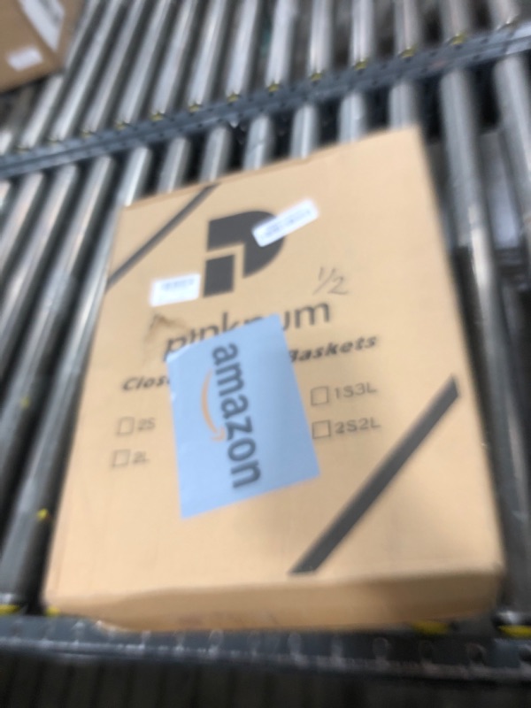 Photo 1 of Pinkpum Stackable Plastic Storage Basket, Foldable Closet Organizers and Storage Bins 4 Pack Drawer Shelf Storage Container for Wardrobe Kitchen Bathroom Office Dorm Black