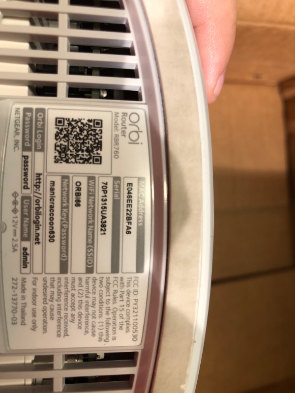 Photo 1 of ***1 PIECE**
NETGEAR Orbi Whole Home Tri-Band Mesh WiFi 6 System (RBK762S) – Router With 1 Satellite Extender - Coverage up to 5,000 sq. ft, 75 Devices – Free Armor Security - AX5400 802.11ax (up to 5.4Gbps)