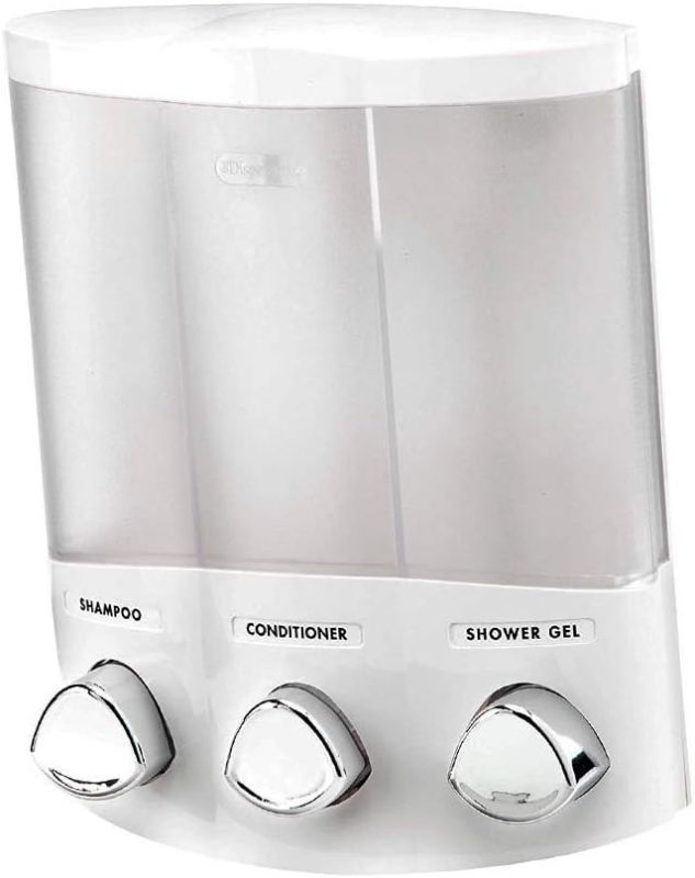 Photo 1 of 
Better Living Products, White 76354 Euro Series TRIO 3-Chamber Soap and Shower Dispenser