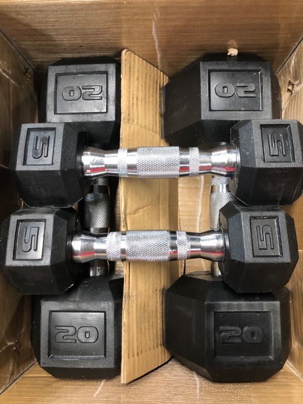 Photo 1 of  Barbell Coated Dumbbell Set | 5lb x2 and 20lb x2