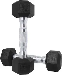 Photo 2 of  Barbell Coated Dumbbell Set | 5lb x2 and 20lb x2