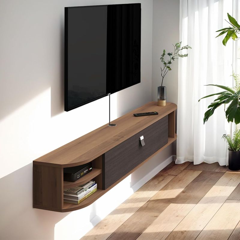 Photo 1 of *****STOCK IMAGE FOR SAMPLE*****
Pmnianhua Floating TV Stand,63'' Wall Mounted Under TV Shelf,Modern Floating TV Console,Wall Mounted TV Cabinet,Floating Entertainment Center with Storage Shelves for Bedroom Living Room(BLACK)
