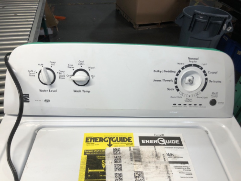 Photo 3 of ***TRUCK/TRAILER PICKUP ONLY - SCRATCHED AND DENTED - MISSING PARTS - UNTESTED - SEE COMMENTS***
Kenmore Top-Load Washer with Dual Action Agitator, Stainless Steel Top Loader Laundry Washing Machine, 3.5 cu. ft. Capacity White (truck or trailer pickup)