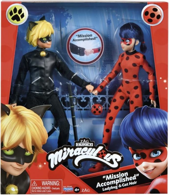 Photo 1 of 
Click image to open expanded view
Miraculous Ladybug Mission Accomplished Ladybug & Cat Noir 2-Pack Dolls by Playmates Toys