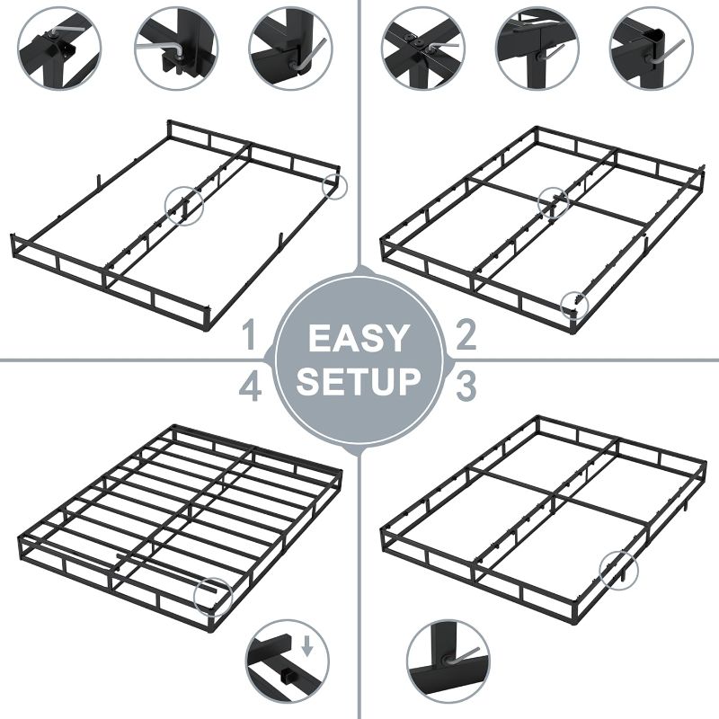 Photo 1 of ***NONREFUNDABLE - THIS SALE FINAL -  PARTS ONLY - SEE COMMENTS***
King Box Spring, 5 Inch Box Springs King Size Basics Bed Base, Mattress Foundation, Black Heavy Duty Metal Structure with Cover, No Noise, Easy Assembly